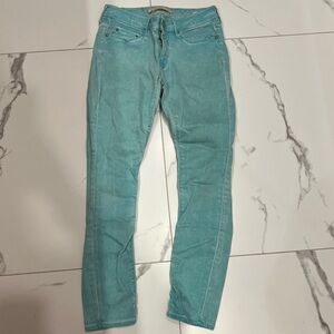 Zara - slim fit low rise teal jeans